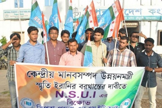 NSUI demands Smriti Irani’s resignation NSUI demands Smriti Irani’s resignation